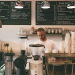 man making business on coffee
