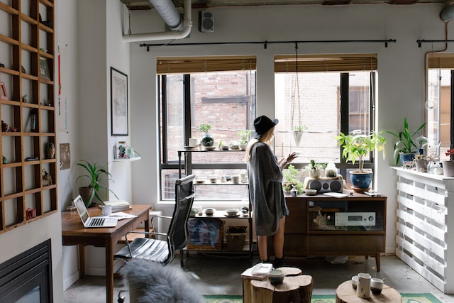 person in her own office