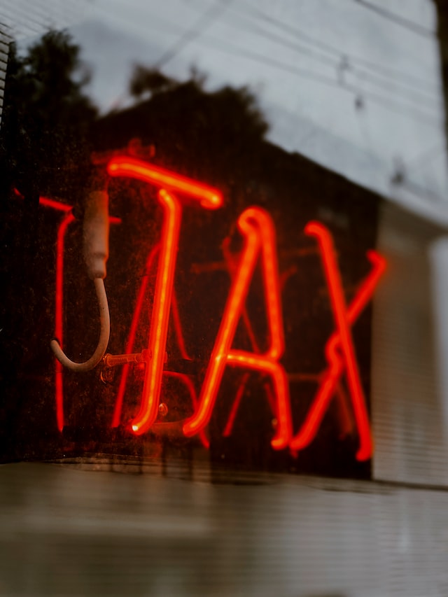 tax neon sign